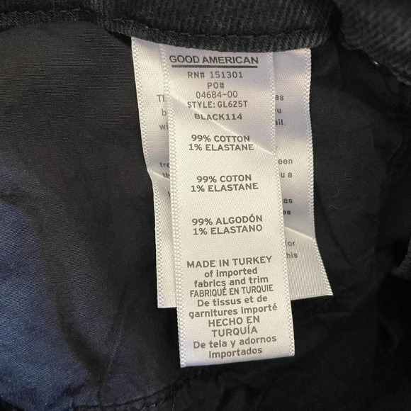 Good American Good Classic Jeans Skinny Fit Stretch Black Size 00 24 NEW - Picture 9 of 10